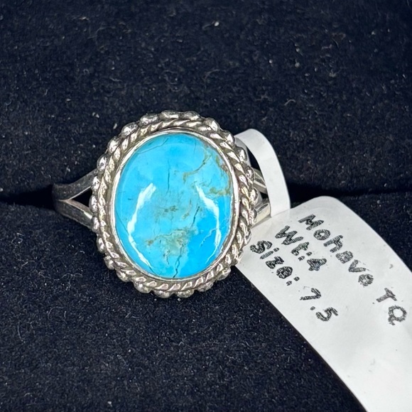 Jewelry - Genuine Turquoise & .925 Sterling Silver Ring – Size 7.5 Mohave Turquoise
